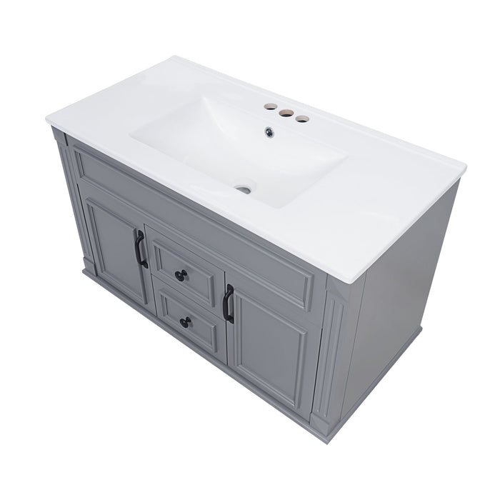 French Simple Style Wall Mounted Bathroom Cabinet With Sink
