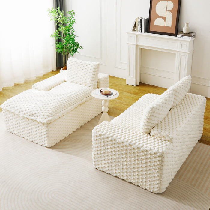 Modular Sofa, Convertible Twin Seat With Chaise Lounge