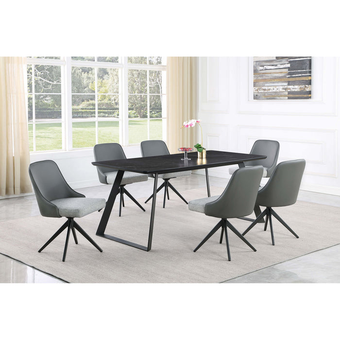 Smith - Rectangular Top Dining Table With 3 Drawers - Black