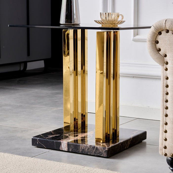 Side Table - Gray / Gold