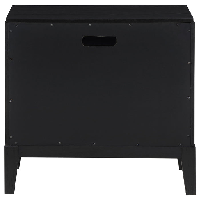 Mason - 2 Drawer Nightstand With Fluted Design - Black