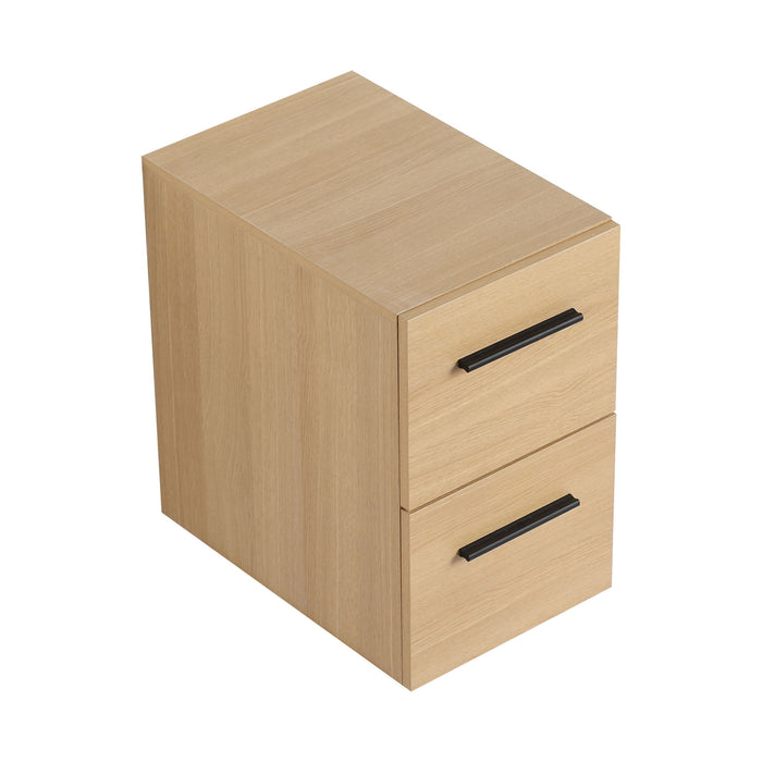Floating Bathroom Vanity Drawer Base, Wall Mounted Storage With 2 Drawers - Light Oak