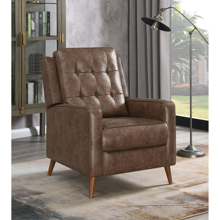 Davidson - Upholstered Tufted Push Back Recliner - Brown