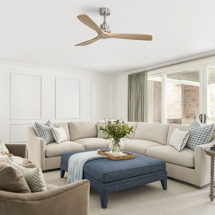52" Smart DC Ceiling Fan With 3 Blades Reversible Silent Motor