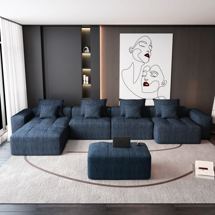 Modern Oversized Diy Combination Modular Sectional Sofa & Pillows