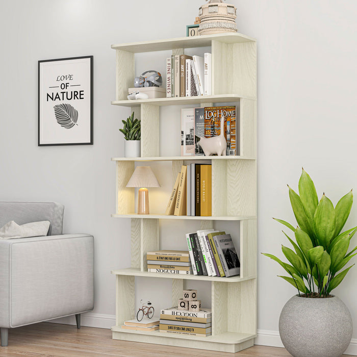 Modern 5 Tier Open Storage Bookcase