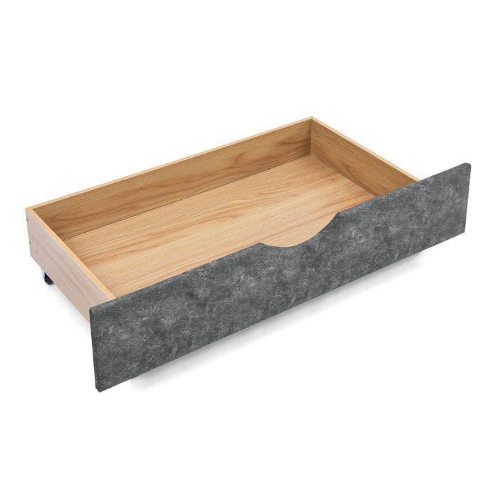Upholstered Tufted Daybed With 2 Drawers, Waved Arms