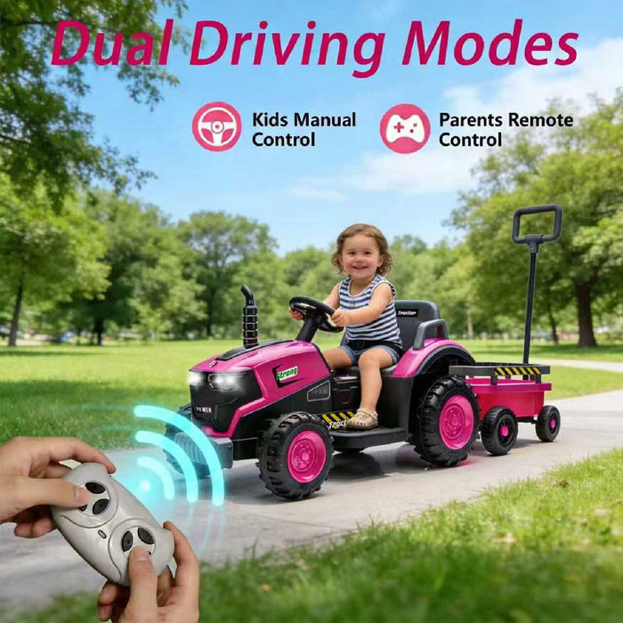 Kids Electric Ride On Tractor With Trailer