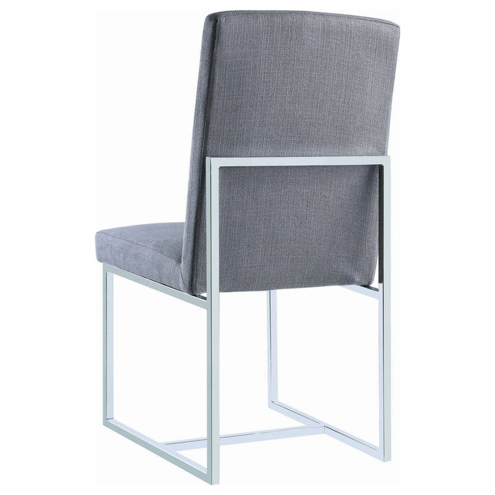 Upholstered Dining Chair Set With Base (Set of 2) - Gray