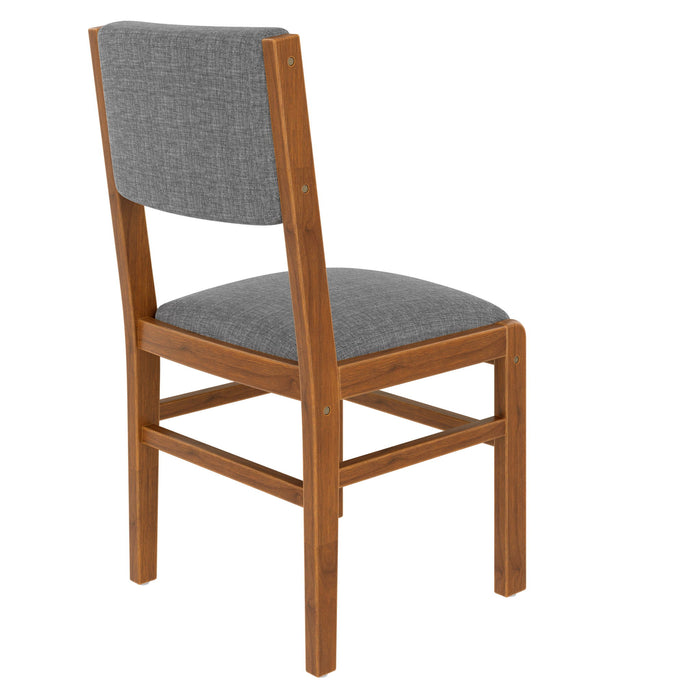 Dining Chairs (Set of 4), Mid Century Modern Fabric Upholstered Kitchen Side Chairs, Farmhouse Dining Room Chair - Brown / Gray