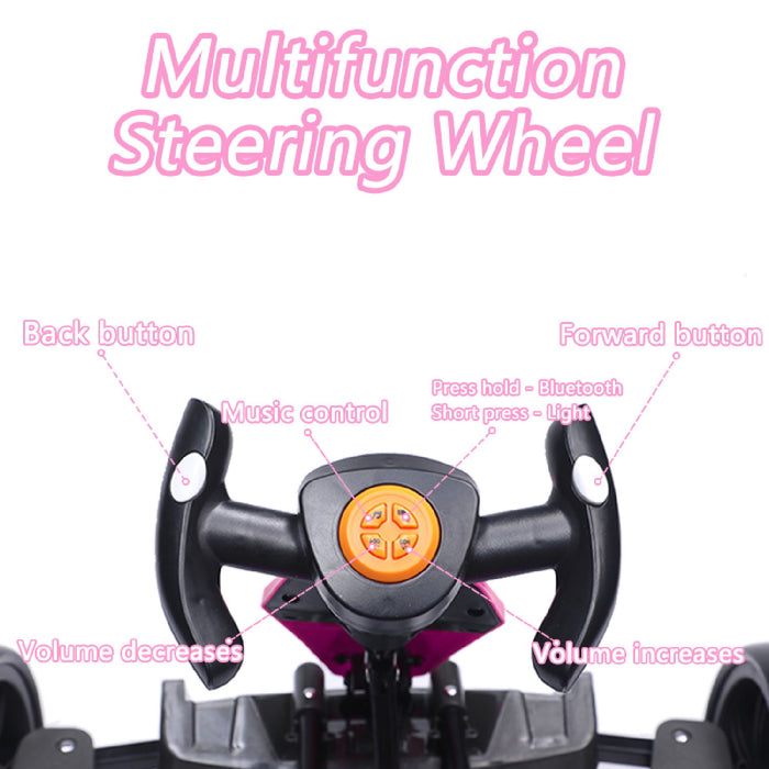 Electric Kids Pedal Go Kart With Adjustable Seat, Foldable Design