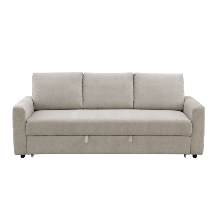 Leira - Linen Pull Out Sleeper Sofa - Beige
