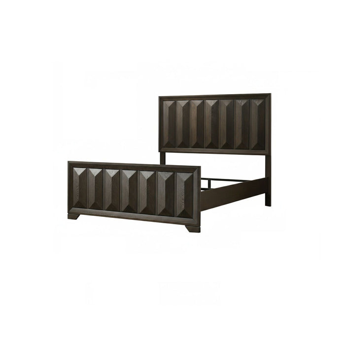 Modern Bed Panel Headboard With Vertical Faceted Design