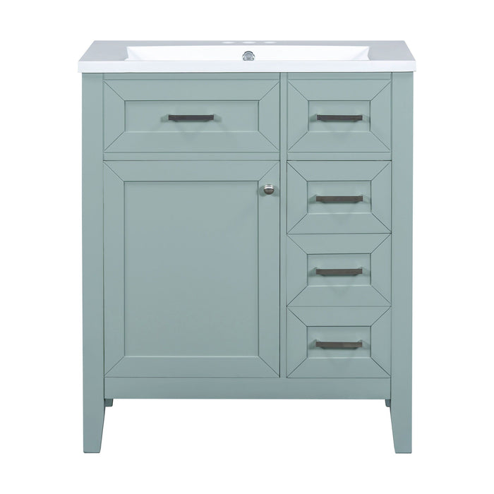 Modern Bathroom Vanity With Sink Combo, 3 Drawers, Undermount Drop-In Sink