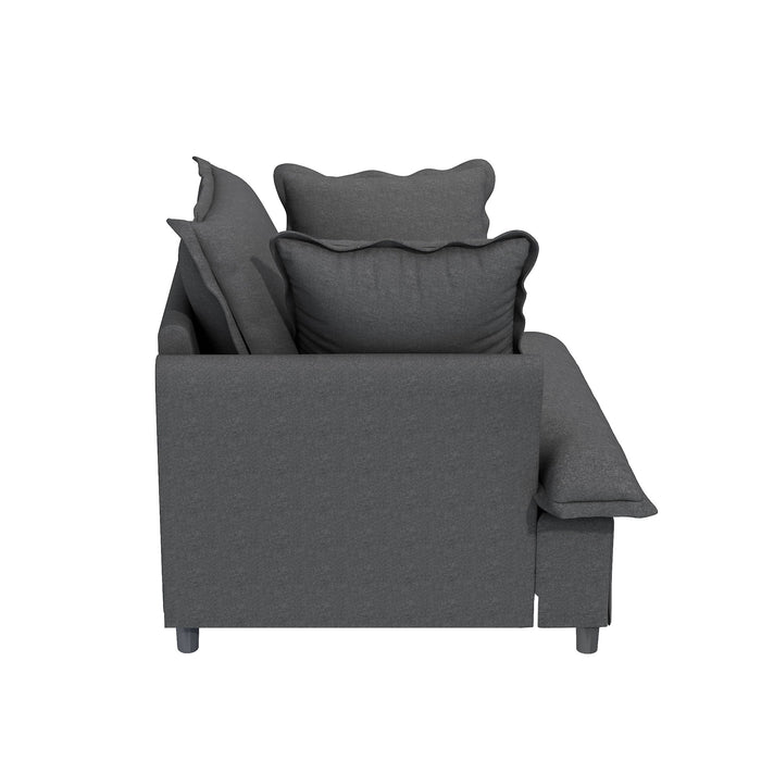 Oversized Single Seat Sofa Module For Modular Sectional Wide Seat, Armchair With Pillows Modern Upholstered Comfy Single Couch Lounge