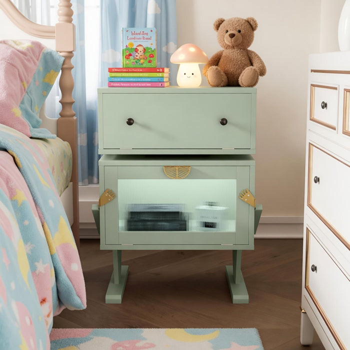Robot LED Nightstand With 360° Rotating Drawer