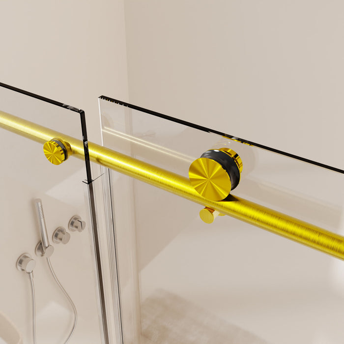 Frameless Single Sliding Soft Close Shower Doors, 5/16" Sgcc Tempered Glass
