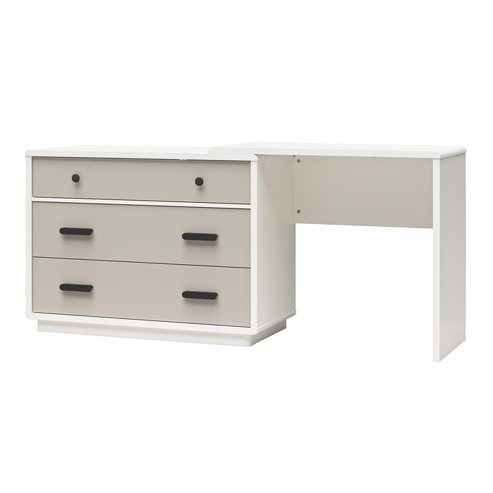 Valencia - 3 Drawer Dresser And Desk - Taupe