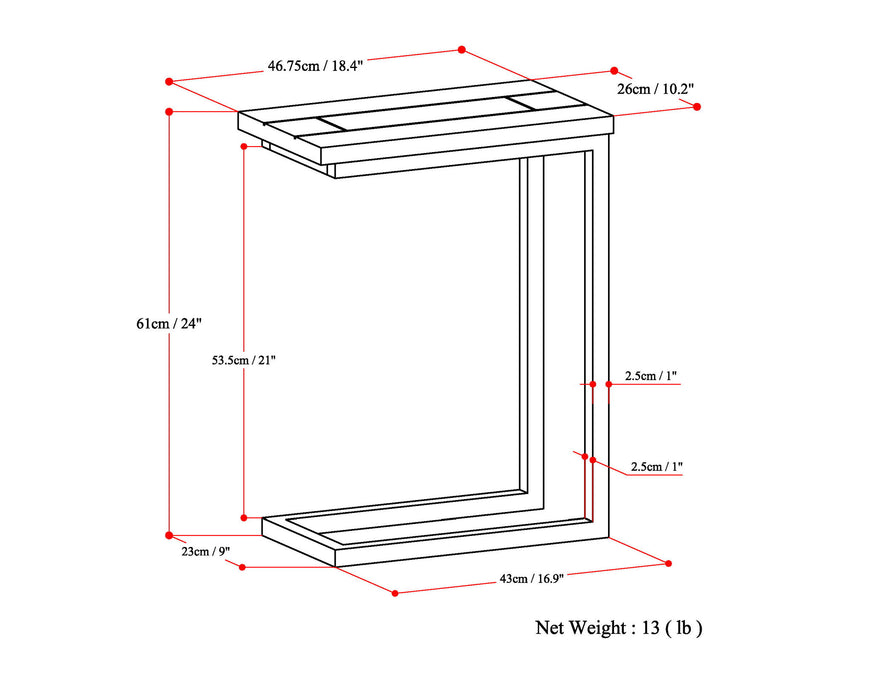Skyler - C Side Handcrafted Table