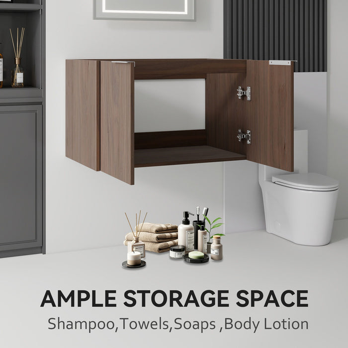 Floating Bathroom Vanity Cabinet With Soft Close Double Doors, Spacious Interior Storage, Wall Mounted, Cabinet Only