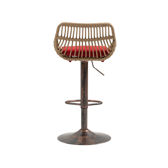 Modern Swivel Bar Stools Adjustable Counter Chairs With Footrest (Set of 2)