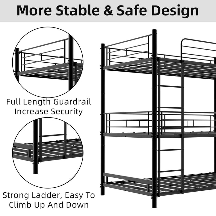 Triple Frame Bed With Built In Ladder