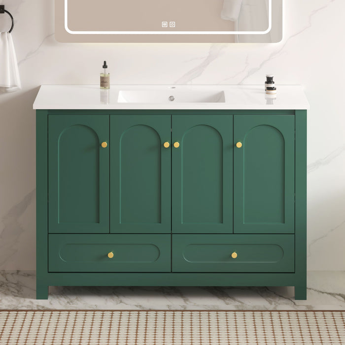 Bathroom Vanity With Sink Combo, 4 Soft Close Doors And 2 Drawers