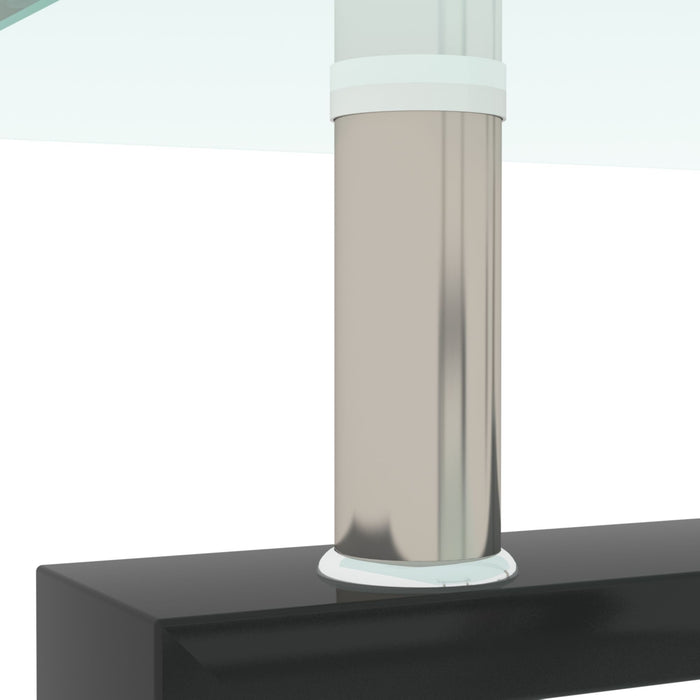 Modern Rectangular Coffee Table With Tempered Glass Top