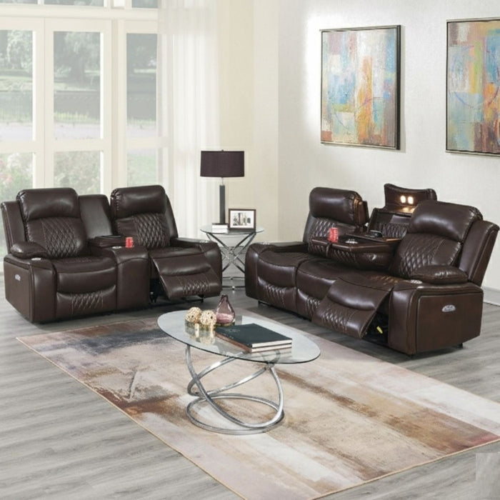 Power Motion Living Room Set With USB Port, Adjustable Headrest, Cup Holder