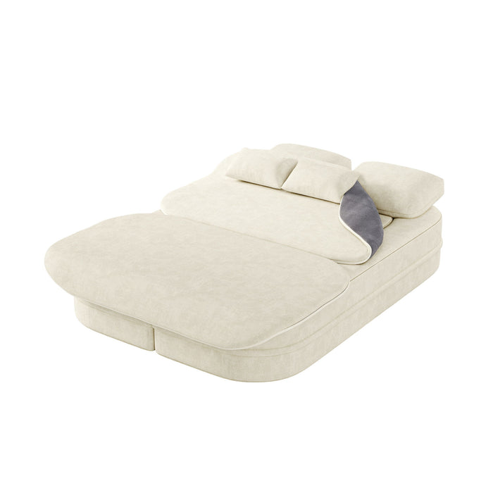 2 In 1 Foldable Sofa Bed With Multi Functional Blanket, Floor Lounge Sofa