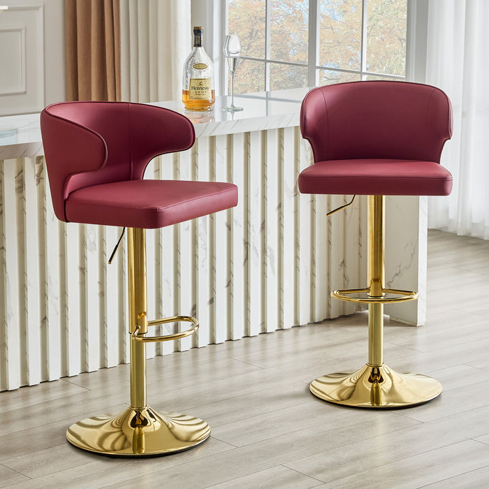 Adjustable Swivel Bar Chair With High Back Support