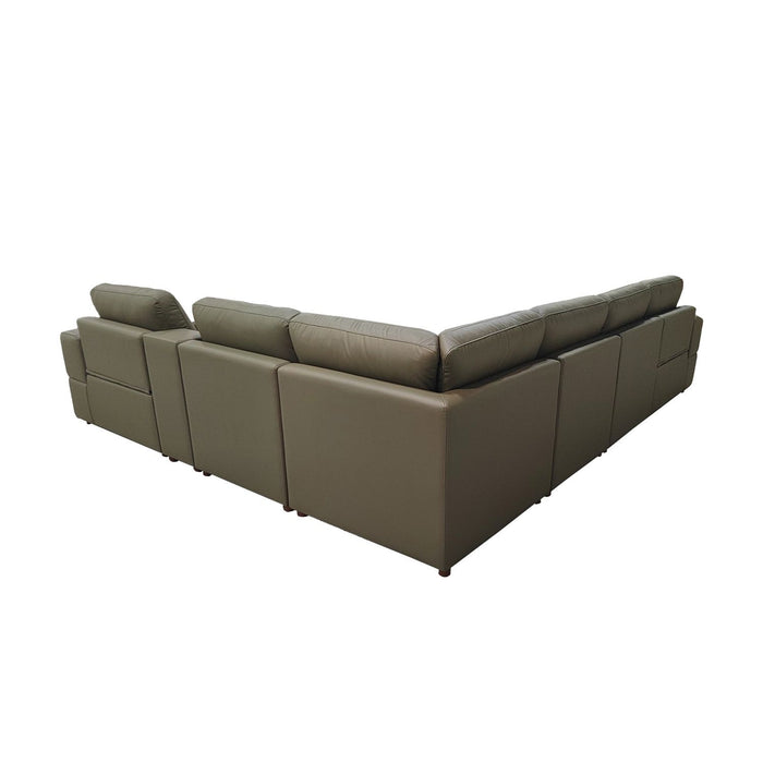Upholstered Large Arms Sectional With Recliner Seats