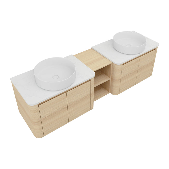 Mounted Bathroom Vanity With Art Sink, 1 Storage Shelf, Soft Close Door