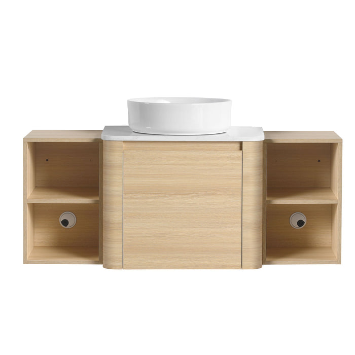 Mounted Bathroom Vanity With Art Sink, 2 Storage Shelves, Soft Close Door