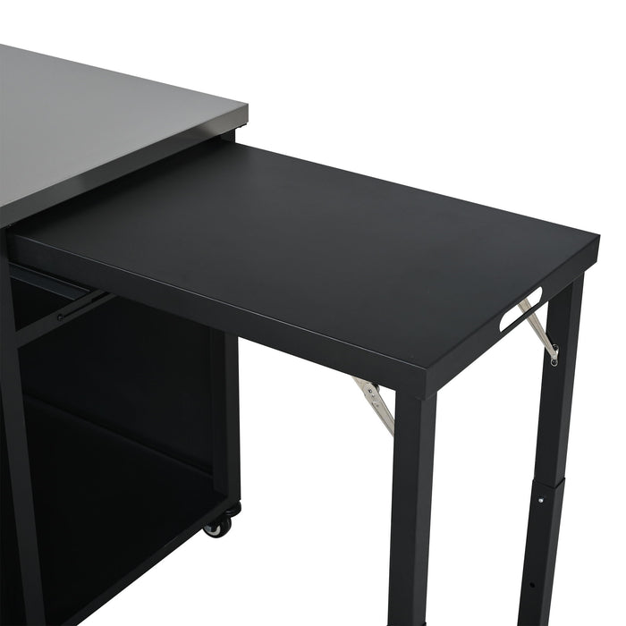 Foldable Outdoor Prep Station BBQ Cart With Trash Rack