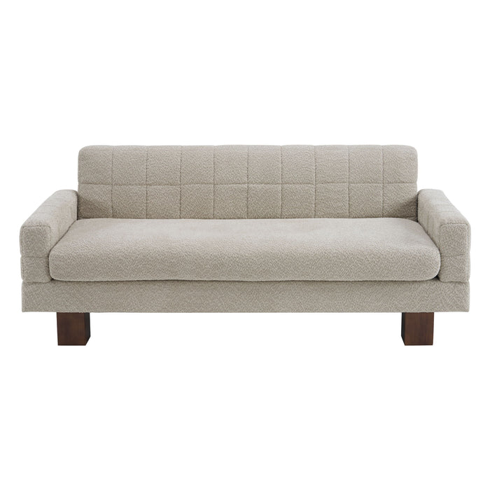 Modern Loveseat Sofa, 2 Seater With Square Arms For Living Room