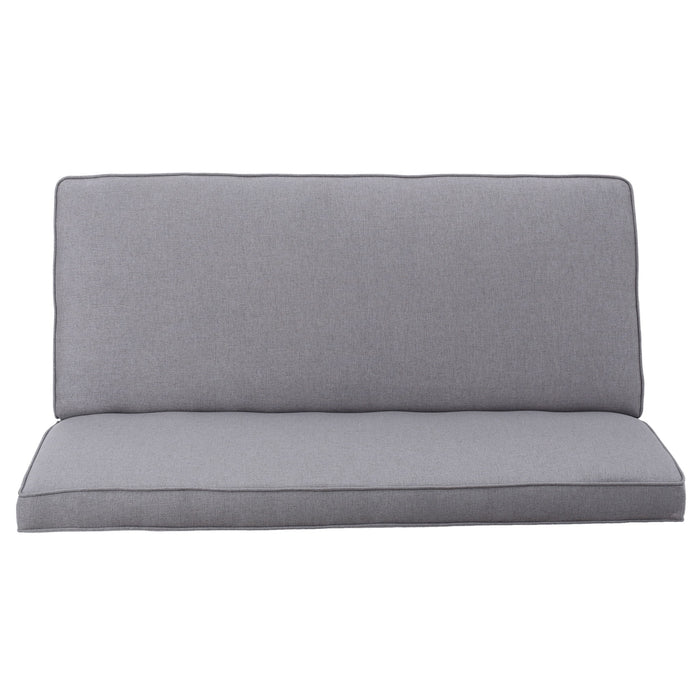 Contemporary Loveseat With Upholstered Fabric And Birch Wood Legs - Light Gray