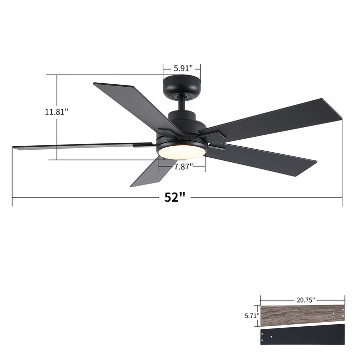Reversible Motor Integrated LED Dimmable Ceiling Fan With Light