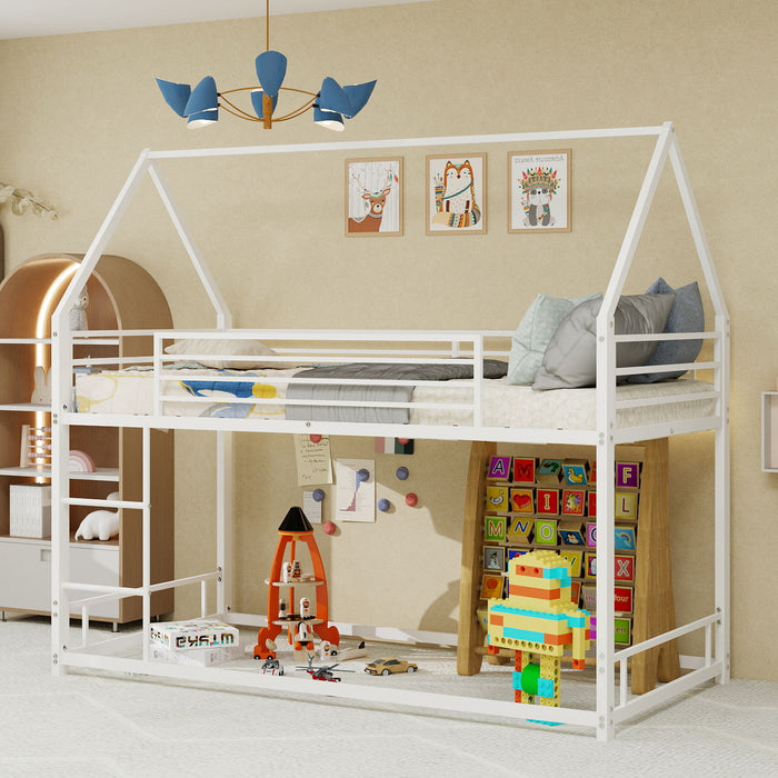 Bunk Bed With Safety Guardrails, No Box Spring Needed