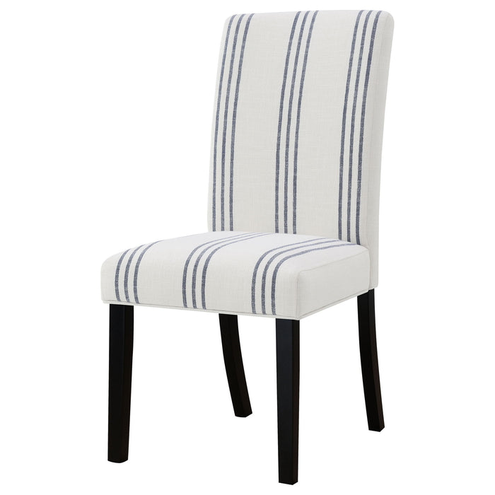 Draper - Upholstered Dining Chair (Set of 2) With Vertical Stripes - Beige