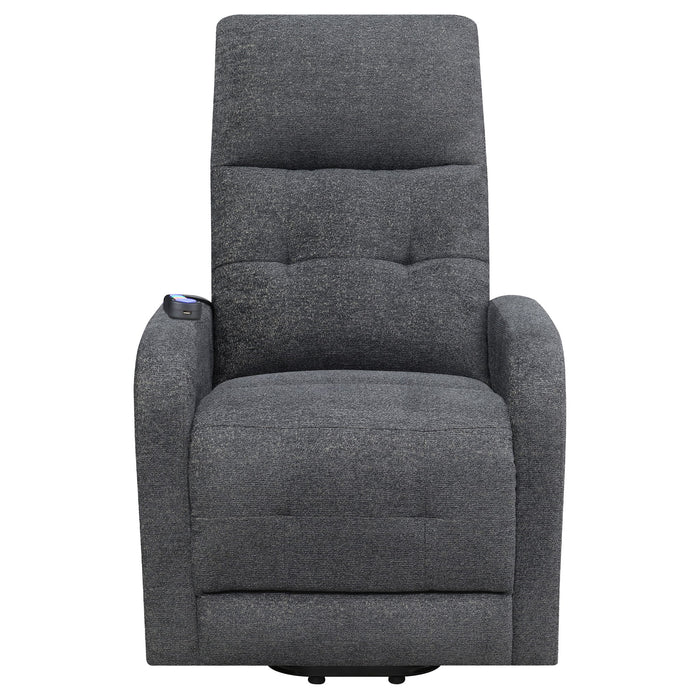 Lyle - Upholstered Power Massage Chair With Heat And Remote Control - Charcoal
