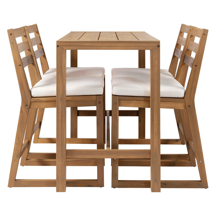 Patio Bar Set With Ergonomic Chairs