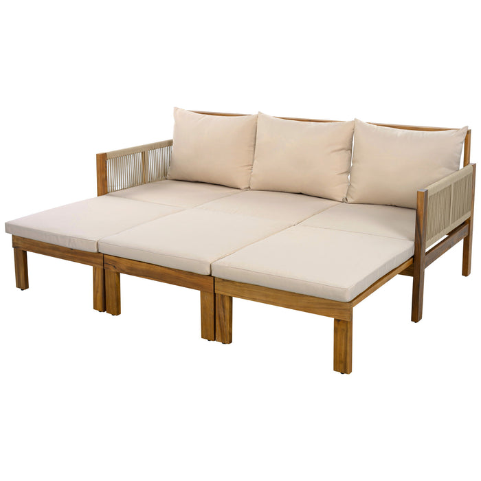 Outdoor 3 Seat Patio Sunbed