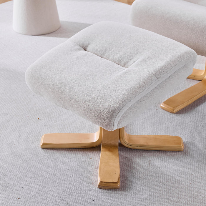 Upholstered Heated Massage 360° Swivel Accent Chair With Ottoman