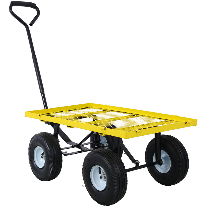 Heavy Duty Steel Garden Cart With Mesh Sides