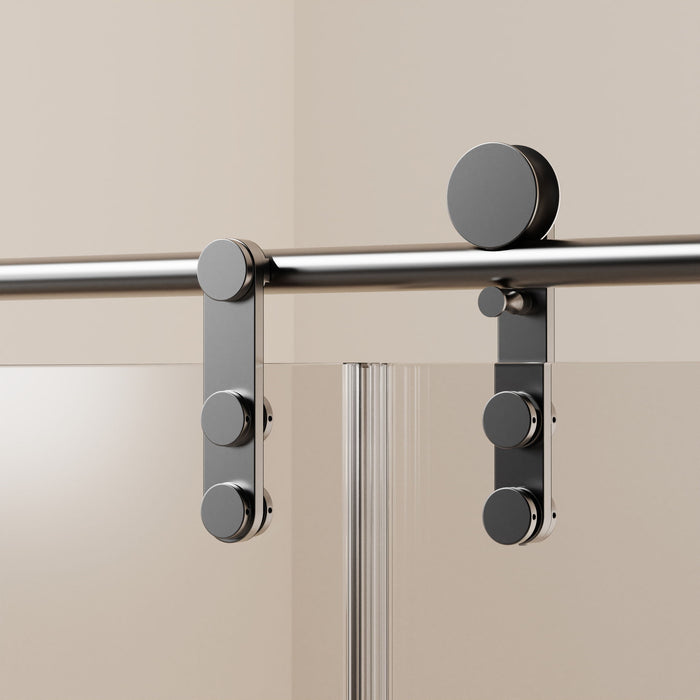 Frameless Single Sliding Shower Doors With Towel Rail & Handle