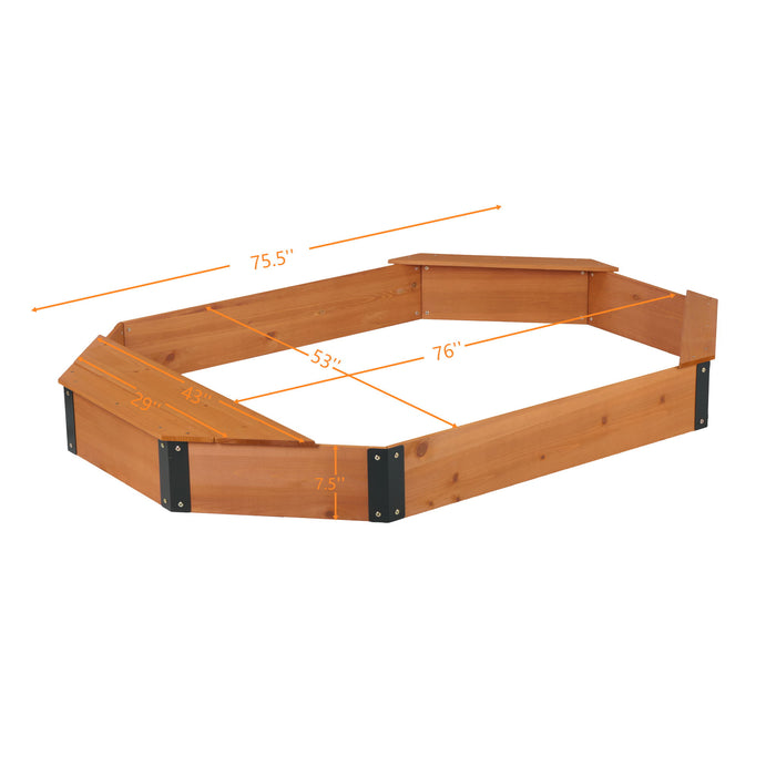 Octagon Sandbox With Storage, Sandpit With Cover And Liner For Backyard