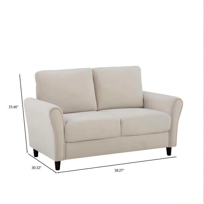 Patricia - Curved Arm Loveseat Sofa