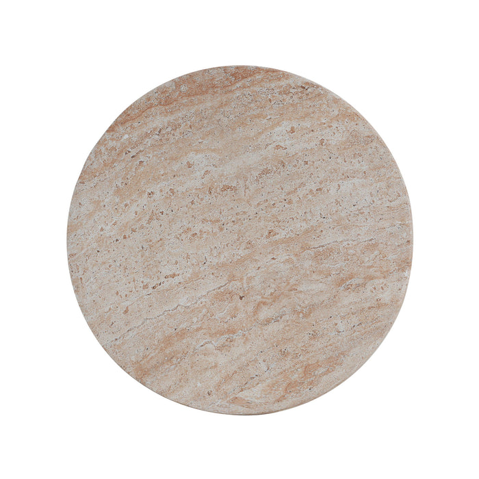 Outdoor / Indoor Lightweight Concrete Side Table, Travertine - Beige