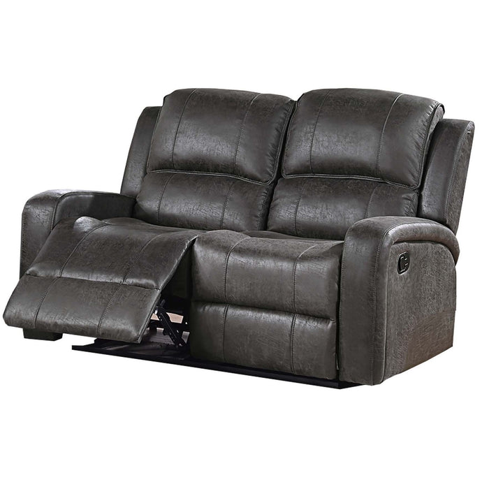 Manual Reclining Loveseat With Horizontal And Vertical Tufting
